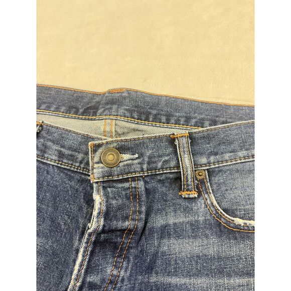 Abercrombie & Fitch Jeans Mens 34x32 Blue Straight Leg Distressed Denim Pants - Picture 5 of 13